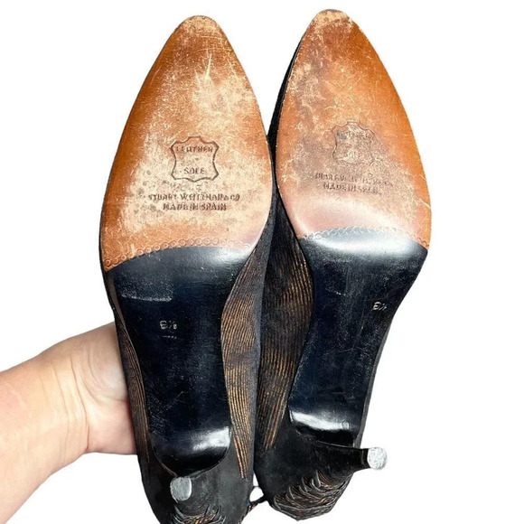 Stuart Weitzman | Suede 4” Heels Evening Wear Bow VTG 80’s - Picture 9 of 9